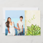 Rustic Yellow Limoen Succulent Typography Wedding Kaart (Achterkant)