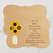 Rustic Yellow Mason Jar Bachelorette Party nodigt  Kaart (Voorkant / Achterkant)