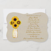 Rustic Yellow Mason Jar Bridal Shower Kaart (Voorkant)