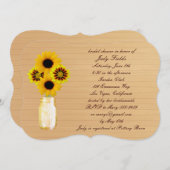 Rustic Yellow Mason Jar Bridal Shower Kaart (Voorkant / Achterkant)