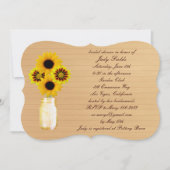 Rustic Yellow Mason Jar Bridal Shower Kaart (Voorkant)