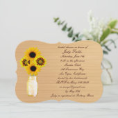 Rustic Yellow Mason Jar Bridal Shower Kaart (Staand voorkant)