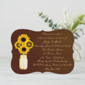 Rustic Yellow Mason Jar Rehearsal Dinner Invite Kaart (Staand voorkant)