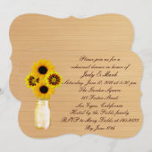 Rustic Yellow Mason Jar Rehearsal Dinner Invite Kaart (Voorkant / Achterkant)