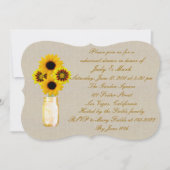 Rustic Yellow Mason Jar Rehearsal Dinner Invite Kaart (Voorkant)