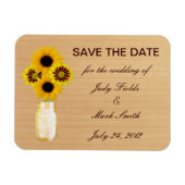 Rustic Yellow Mason Jar sparen de Datum Magnet Magneet (Horizontaal)