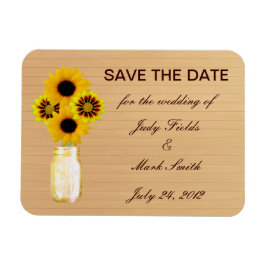 Rustic Yellow Mason Jar sparen de Datum Magnet Magneet