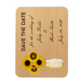 Rustic Yellow Mason Jar sparen de Datum Magnet Magneet (Verticaal)