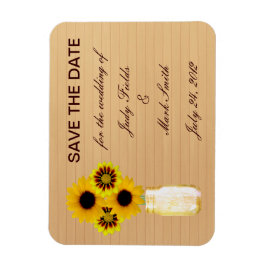 Rustic Yellow Mason Jar sparen de Datum Magnet Magneet