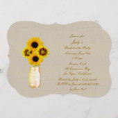 Rustic Yellow Mason Jars Bachelorette Party nodigt Kaart (Voorkant / Achterkant)