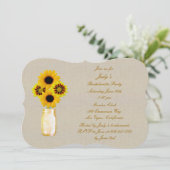 Rustic Yellow Mason Jars Bachelorette Party nodigt Kaart (Staand voorkant)