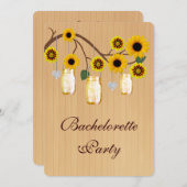 Rustic Yellow Mason Jars Bachelorette Party nodigt Kaart (Voorkant / Achterkant)