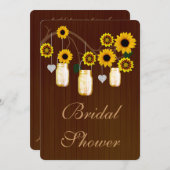 Rustic Yellow Mason Jars Bridal Shower Kaart (Voorkant / Achterkant)