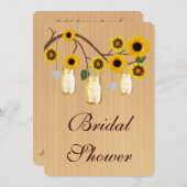 Rustic Yellow Mason Jars Bridal Shower Kaart (Voorkant / Achterkant)