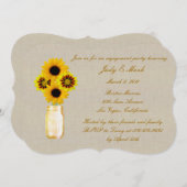 Rustic Yellow Mason Jars Engagement Party nodigt u Kaart (Voorkant / Achterkant)