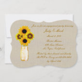 Rustic Yellow Mason Jars Engagement Party nodigt u Kaart (Voorkant)