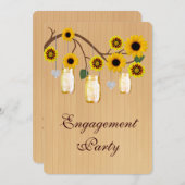 Rustic Yellow Mason Jars Engagement Party nodigt u Kaart (Voorkant / Achterkant)