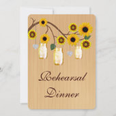 Rustic Yellow Mason Jars Rehearsal Dinner Invite Kaart (Voorkant)
