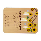 Rustic Yellow Mason Jars Save the Date Magnet Magneet (Horizontaal)