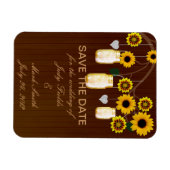 Rustic Yellow Mason Jars Save the Date Magnet Magneet (Horizontaal)