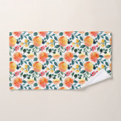 Rustic Yellow Oranje Waterverf Flowers Patroon Bad Handdoek (Handdoek)