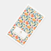 Rustic Yellow Oranje Waterverf Flowers Patroon Servet (Hoek)