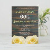 Rustic Yellow Rose 60e verjaardag Bloemenfeest Kaart (Staand voorkant)