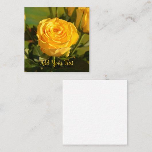 Rustic Yellow Rose Custom Text Informatiekaartje (Voorkant / Achterkant)