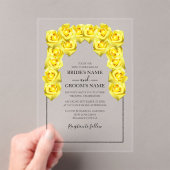 Rustic Yellow Roses Wedding Invitations Acryl Uitnodigingen (Insitu (Draagbaar))