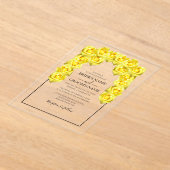 Rustic Yellow Roses Wedding Invitations Acryl Uitnodigingen (Laagn)