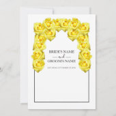 Rustic Yellow Roses Wedding Invitations Kaart (Achterkant)