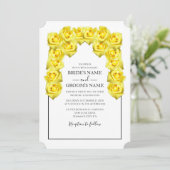 Rustic Yellow Roses Wedding Invitations Kaart (Staand voorkant)