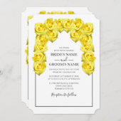 Rustic Yellow Roses Wedding Invitations Kaart (Voorkant / Achterkant)