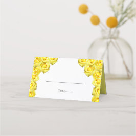 Rustic Yellow Roses Wedding Place Card Plaatskaartje