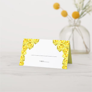 Rustic Yellow Roses Wedding Place Card Plaatskaartje