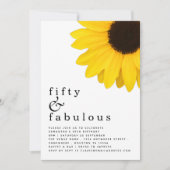 Rustic Yellow Sunflower 50 en Fabulous Birthday Kaart (Voorkant)