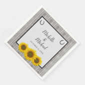 Rustic Yellow Sunflower Barn Wedding Servet (Hoek)