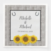 Rustic Yellow Sunflower Barn Wedding Servet (Voorkant)