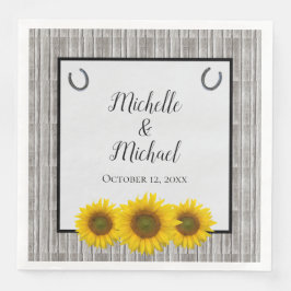 Rustic Yellow Sunflower Barn Wedding Servet