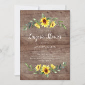 Rustic Yellow Sunflower Bridal Lingerie Shower Kaart (Voorkant)