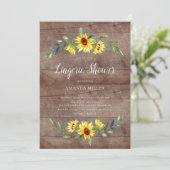 Rustic Yellow Sunflower Bridal Lingerie Shower Kaart (Staand voorkant)