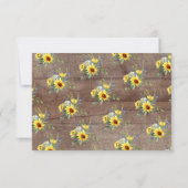 Rustic Yellow Sunflower Bride Words of Wisdom Kaart (Achterkant)