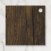 Rustic Yellow Sunflower en Barn Wood Wedding Bedankjes Labels (Achterkant)