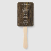 Rustic Yellow Sunflower en Barn Wood Wedding Handwaaier (Achterkant)