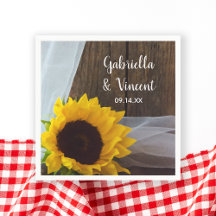 Rustic Yellow Sunflower en Barn Wood Wedding