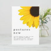 Rustic Yellow Sunflower Moving New Address Details Aankondiging (Staand voorkant)