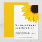 Rustic Yellow Sunflower Quinceanera 15th Birthday Kaart (Voorkant / Achterkant)