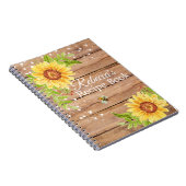 Rustic Yellow Sunflower Recipe Notitieboek (Rechterzijde)