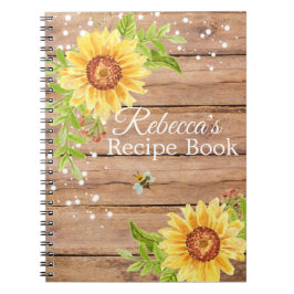 Rustic Yellow Sunflower Recipe Notitieboek
