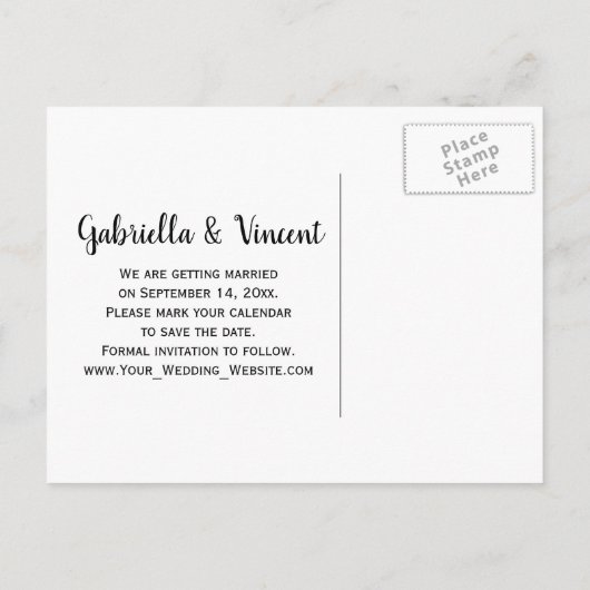 Rustic Yellow Sunflower Veil Wedding Save the Date Aankondigingskaart (Achterkant)